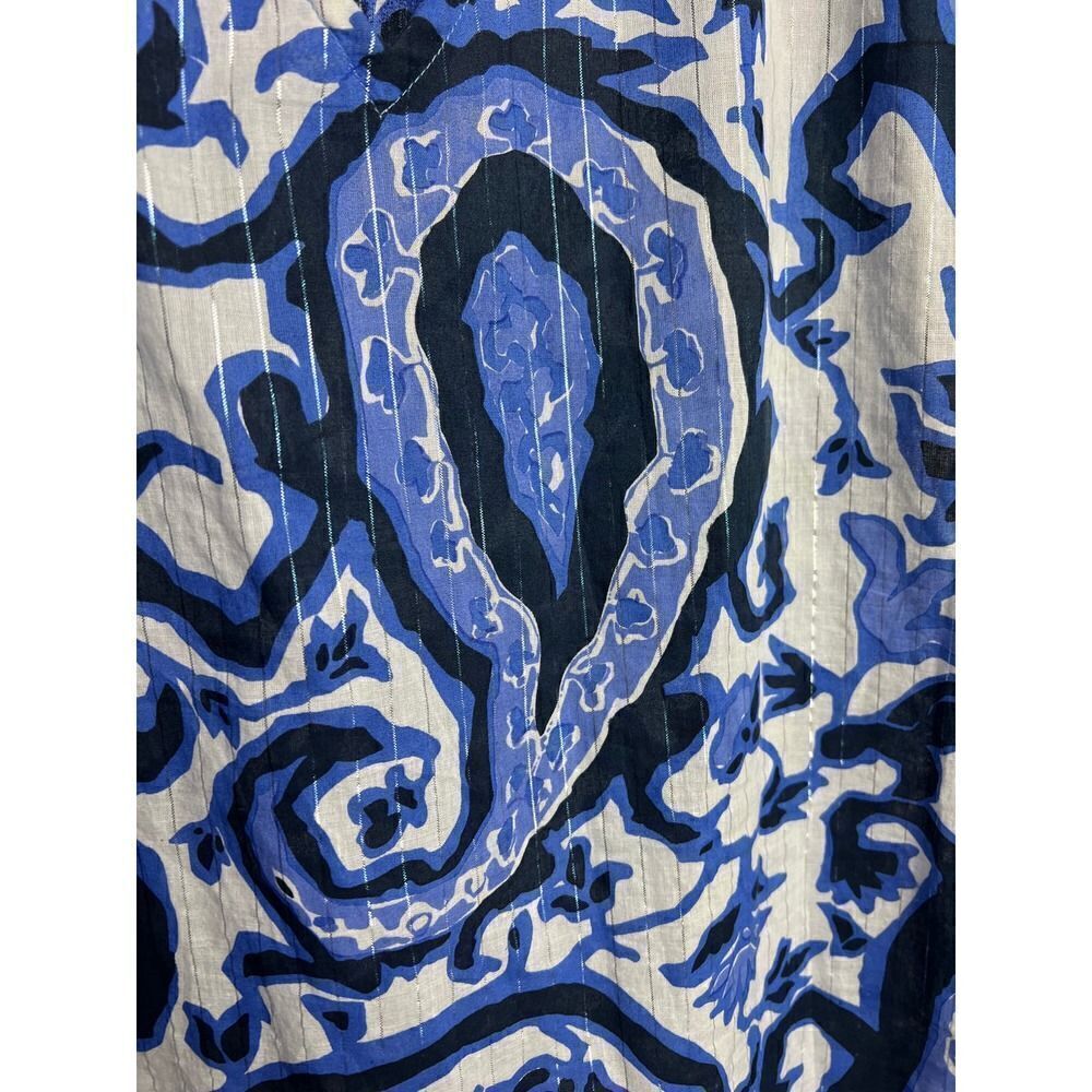 La Plage Blue Ruthie Ruffle Top Sz. M - Picture 3 of 6